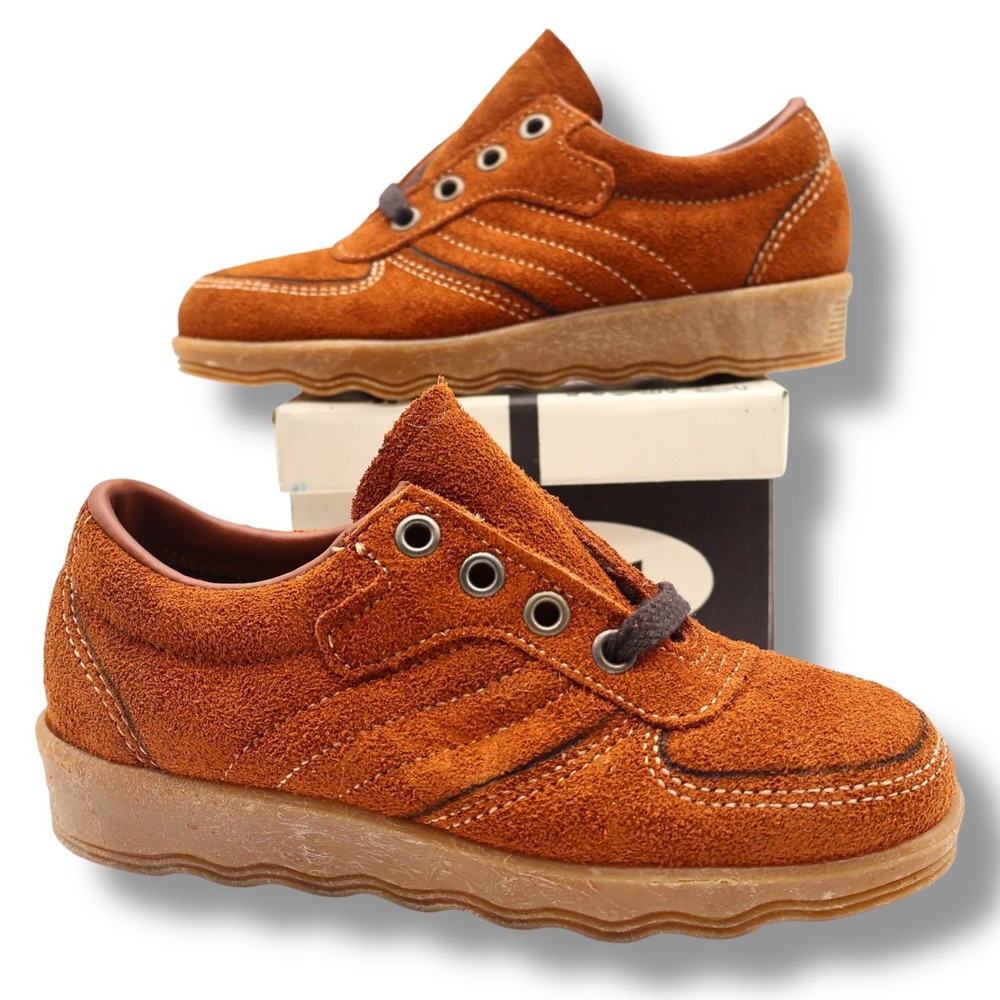 Walker Suede Oxford Shoes Mens 12.5D Vintage Deadstock Rust Brown Gum Sole 2646